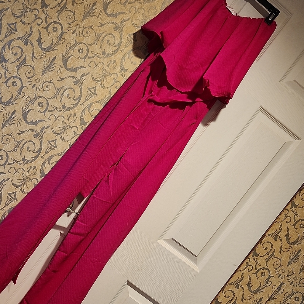 Jessler Elegant Pink Off-Shoulder Jumpsuit